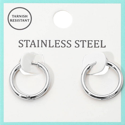 Palmer Hypoallergenic Huggie Silver Hoop Earrings