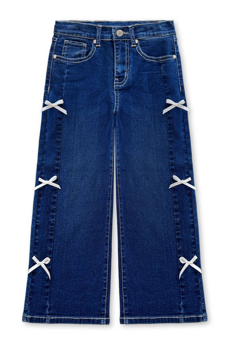 Girls Bow Embellished Jeans