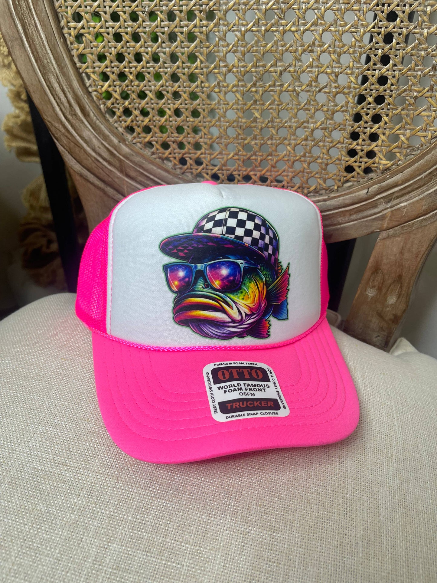 Bass Fish Foam Trucker Hat