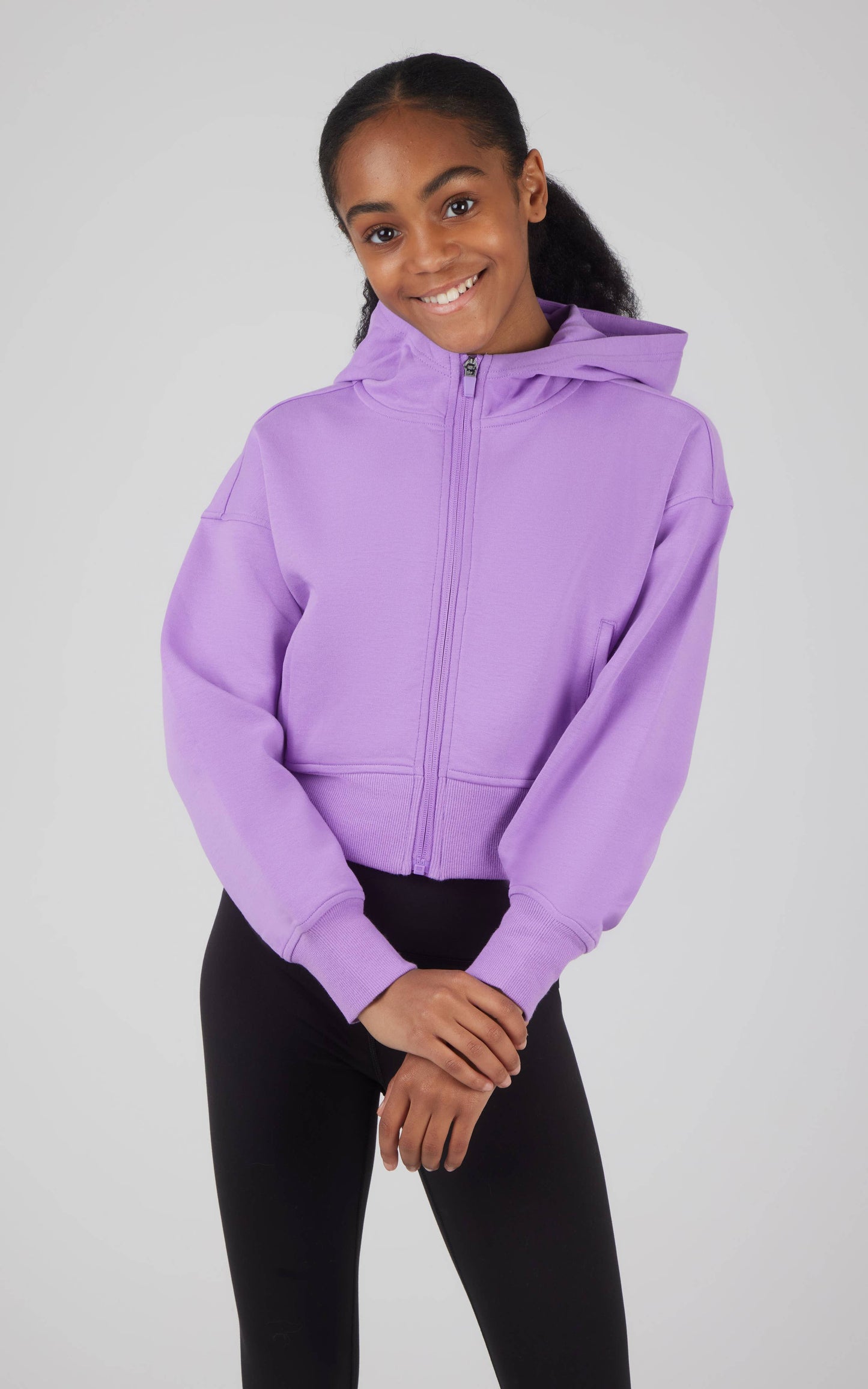 Girls Scuba Full Zip Purple Hoodie