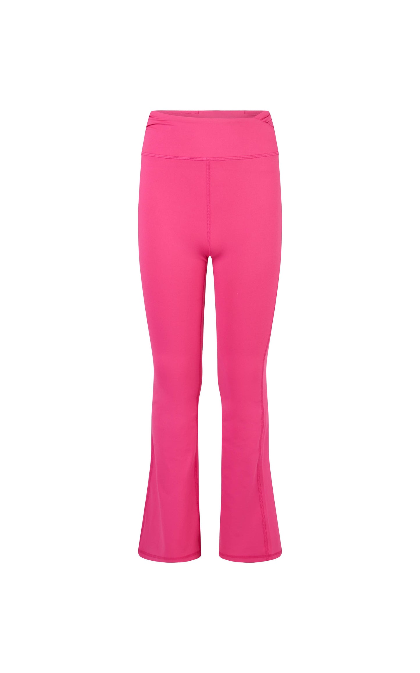 Girls Lux Ruched Flared Pink Athletic Pants