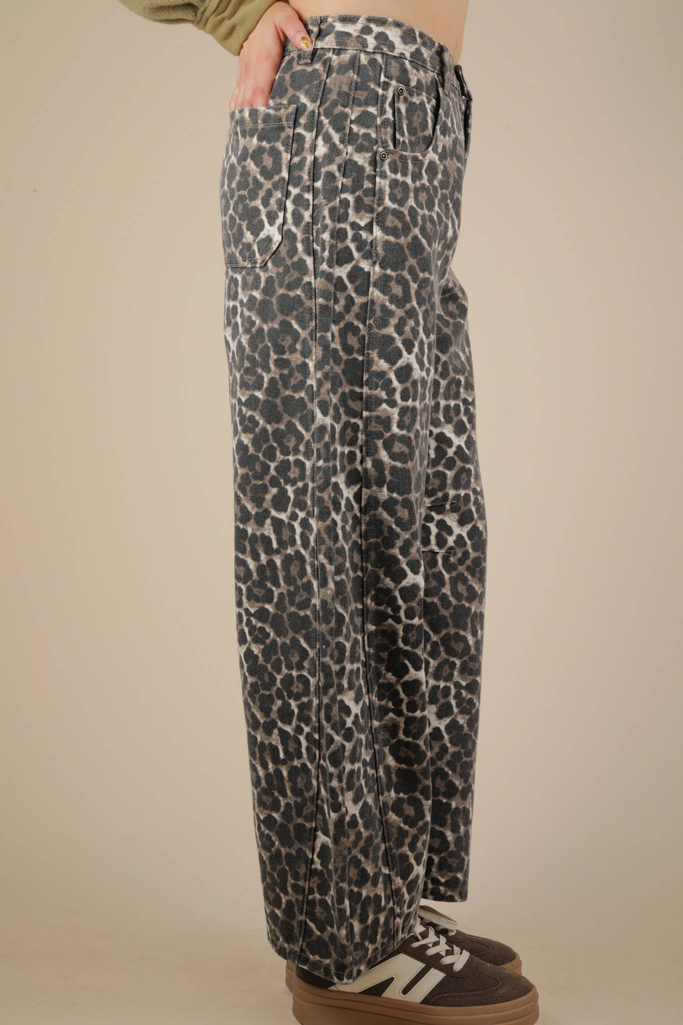 Very Leopard Barrel Jeans