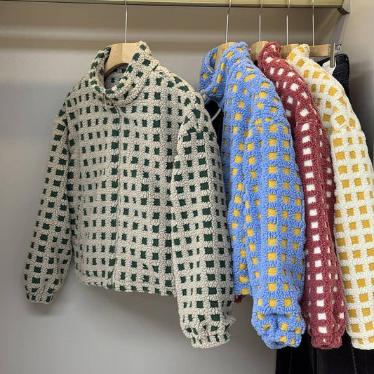 Holly Grid Sherpa Oatmeal Jacket