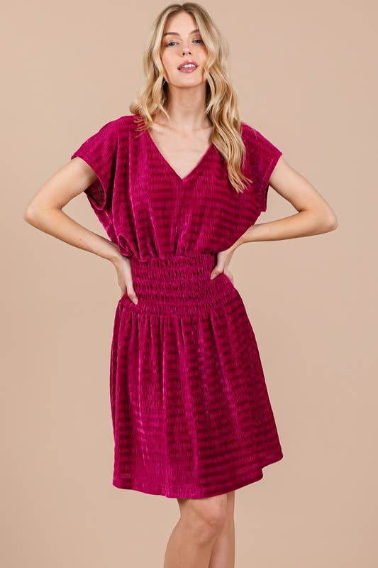 **SALE!** Avalee Fuchsia Velvet Dress