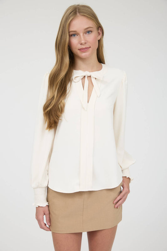 Huxley Necktie Ivory Blouse