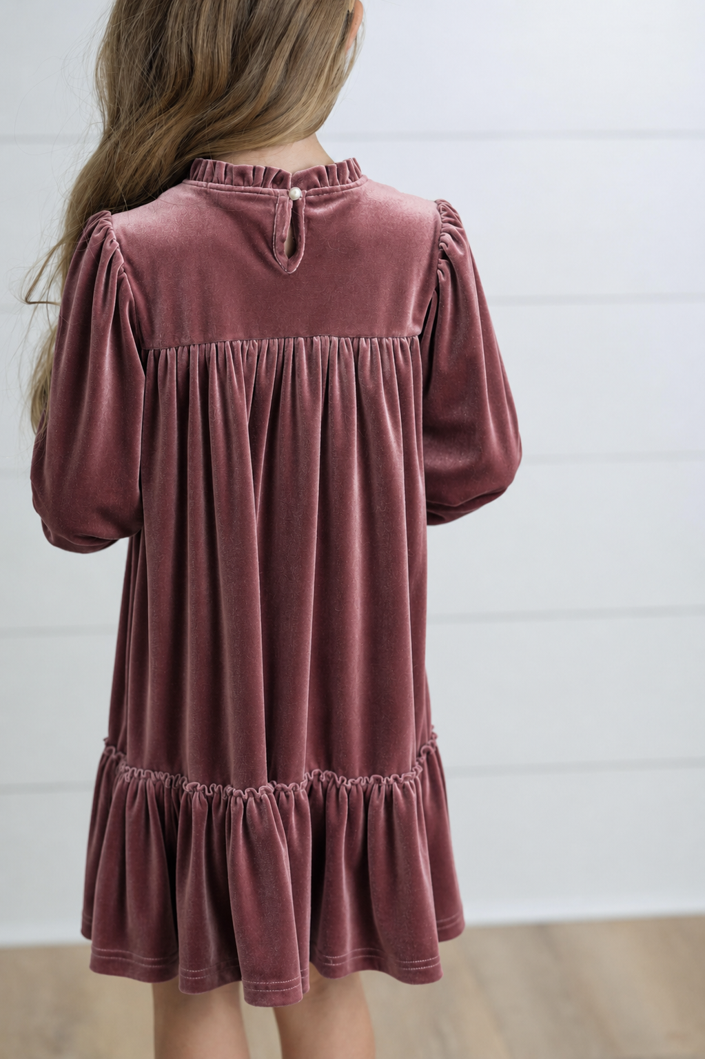 Girls Velvet Rose Dress