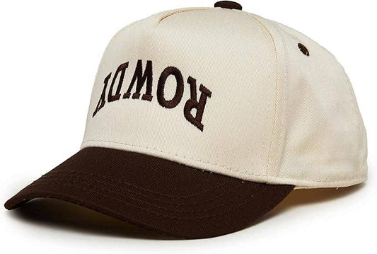 Boys Rowdy Upside Down Embroidered Brown Hat