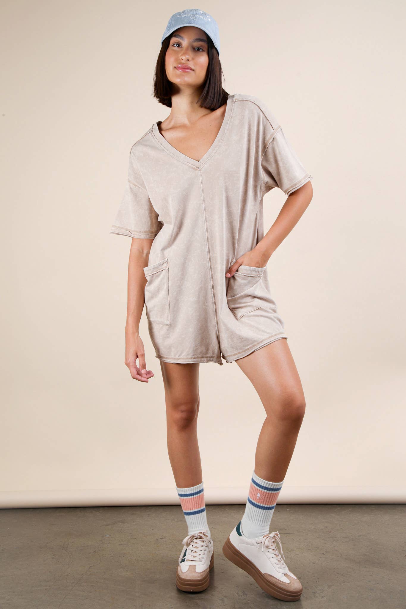 Portland Mineral V-Neck Romper