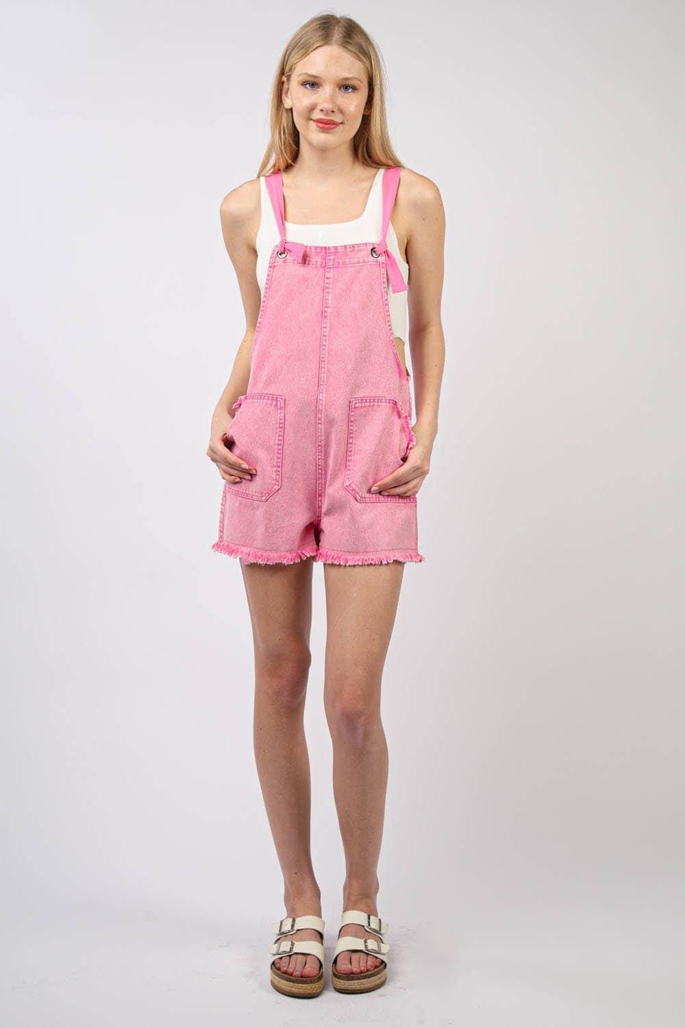 **SALE!!** Cascade Knot Strap Frayed Romper (Size Large)