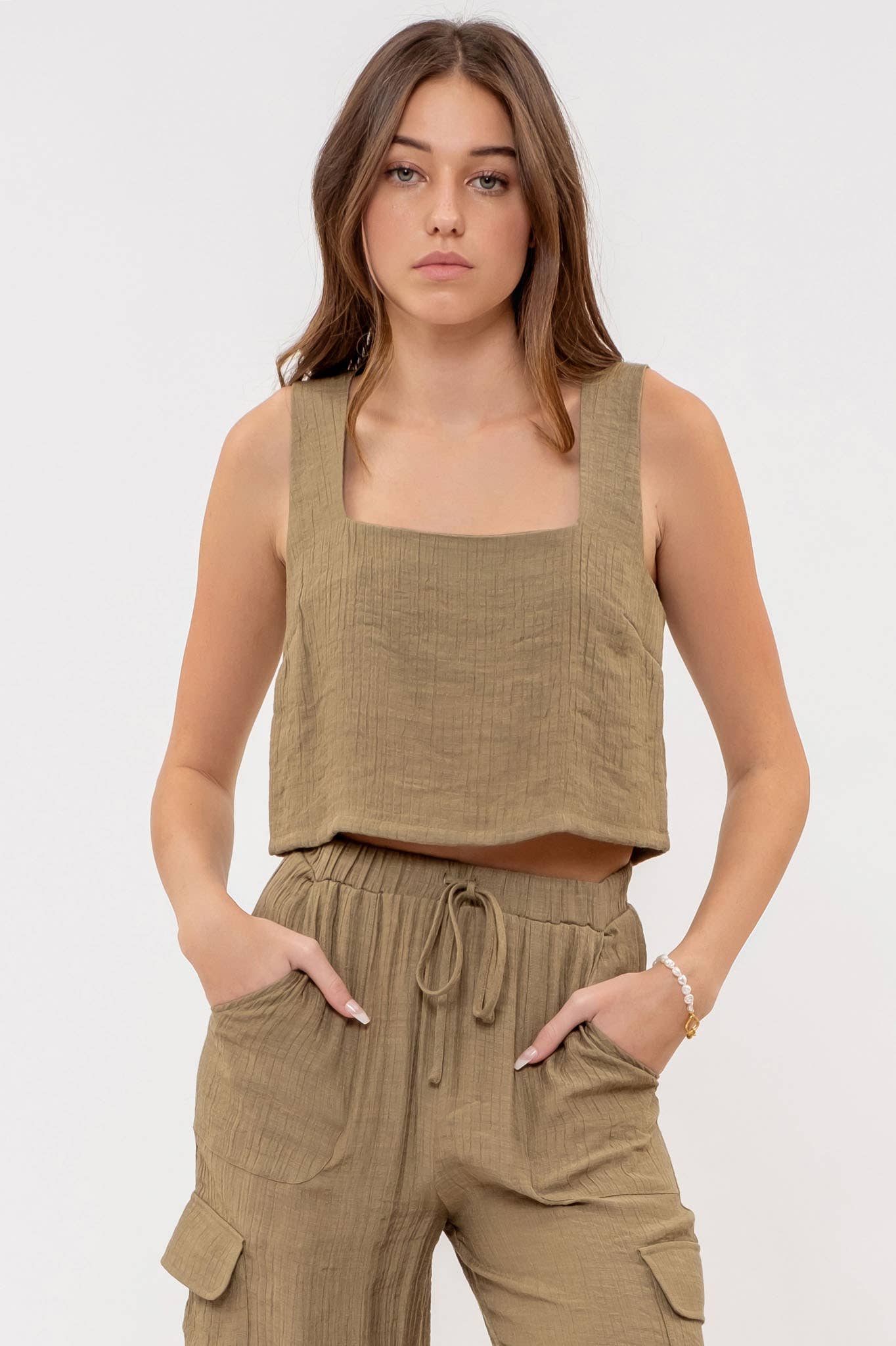 Shylo Crinkle Cargo Pant Set