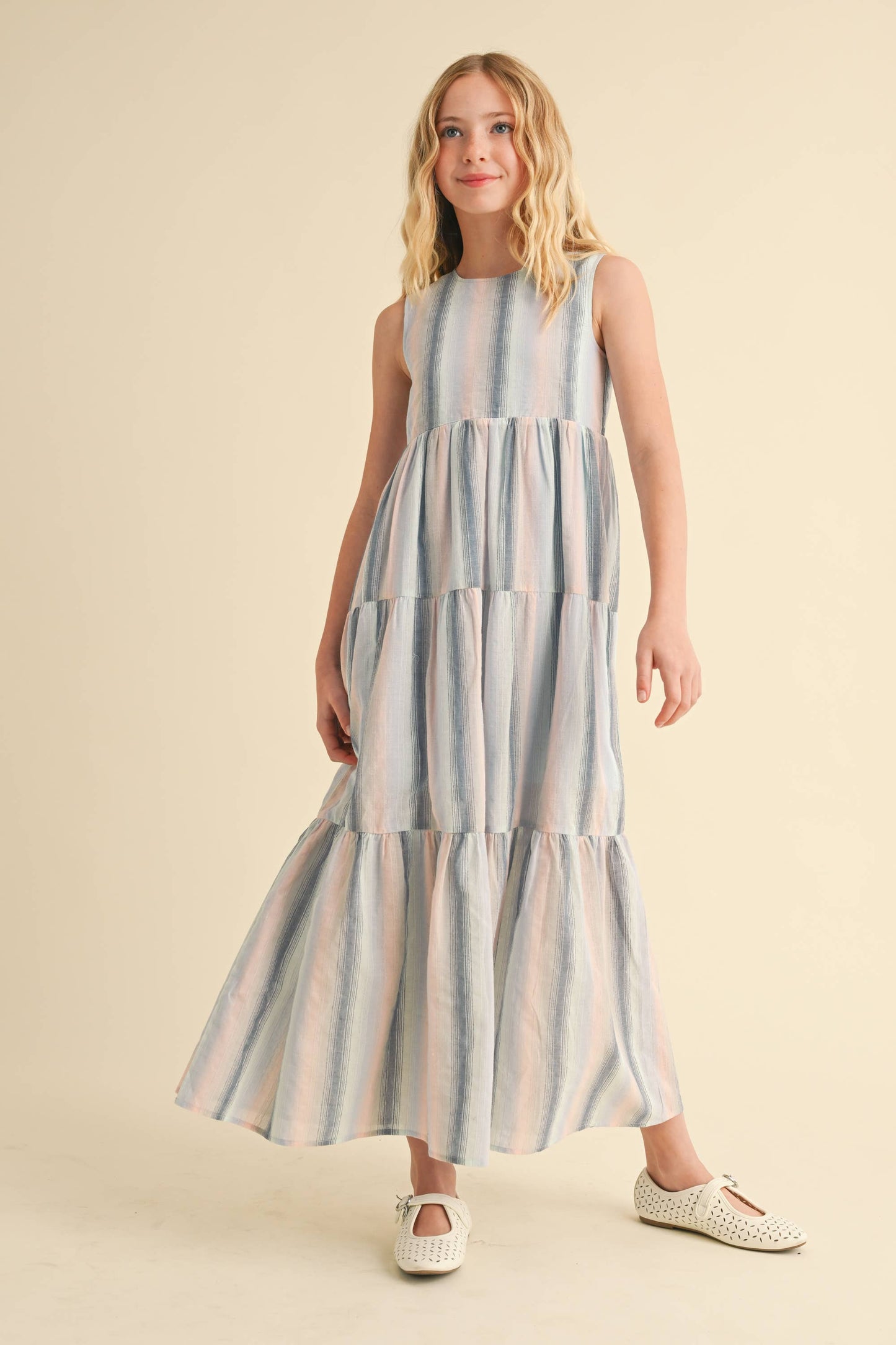Girls Odette Striped Maxi Dress