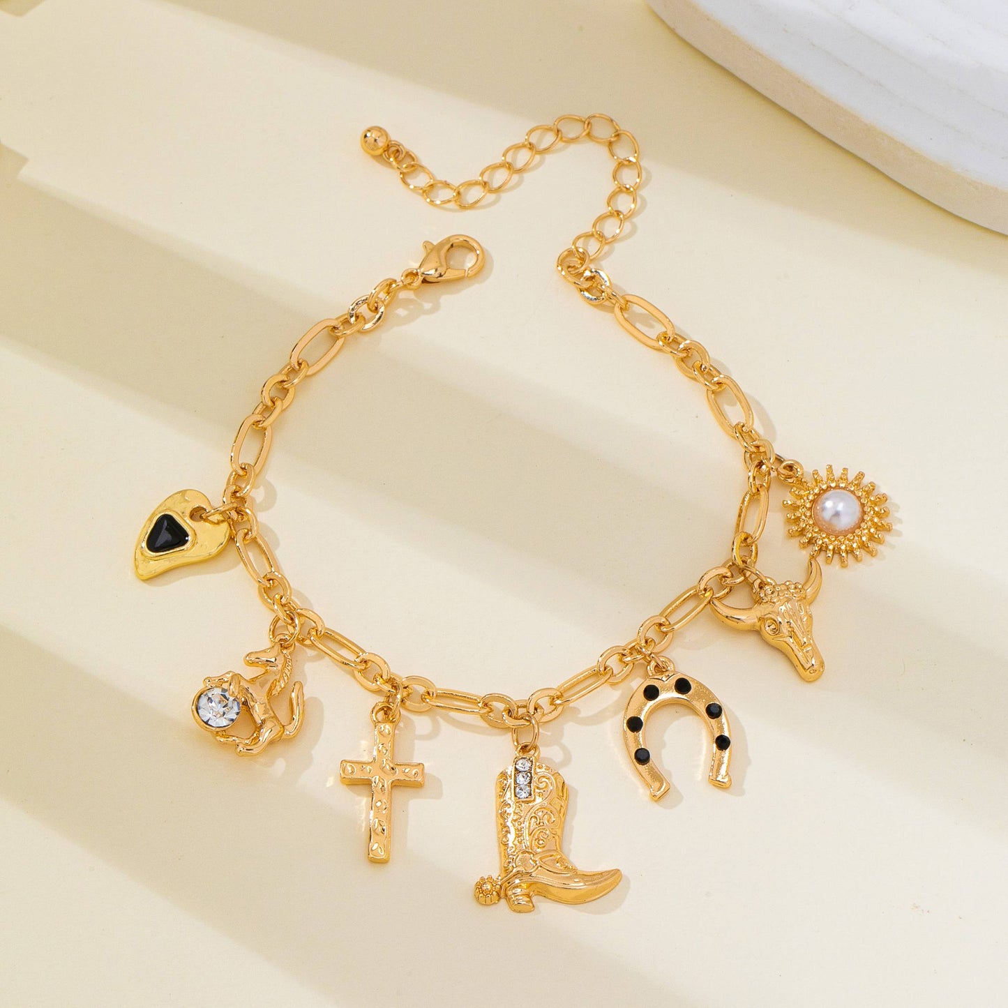 Nevada Western Gold Charm Bracelet