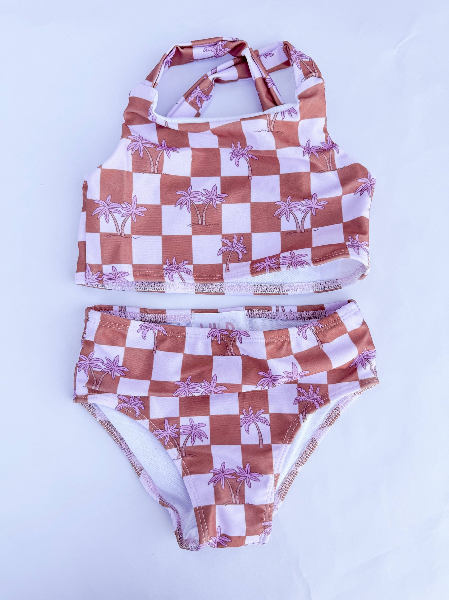Girls Palm Checkered Bikini