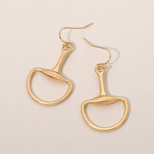 McRae Matte Half Horsebit Drop Earrings