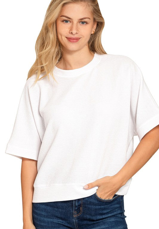 Maranda Knit Banded Boxy Top