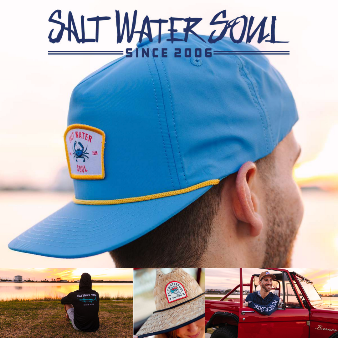 Mens Salt Water Soul Crab Patch Rope Hat
