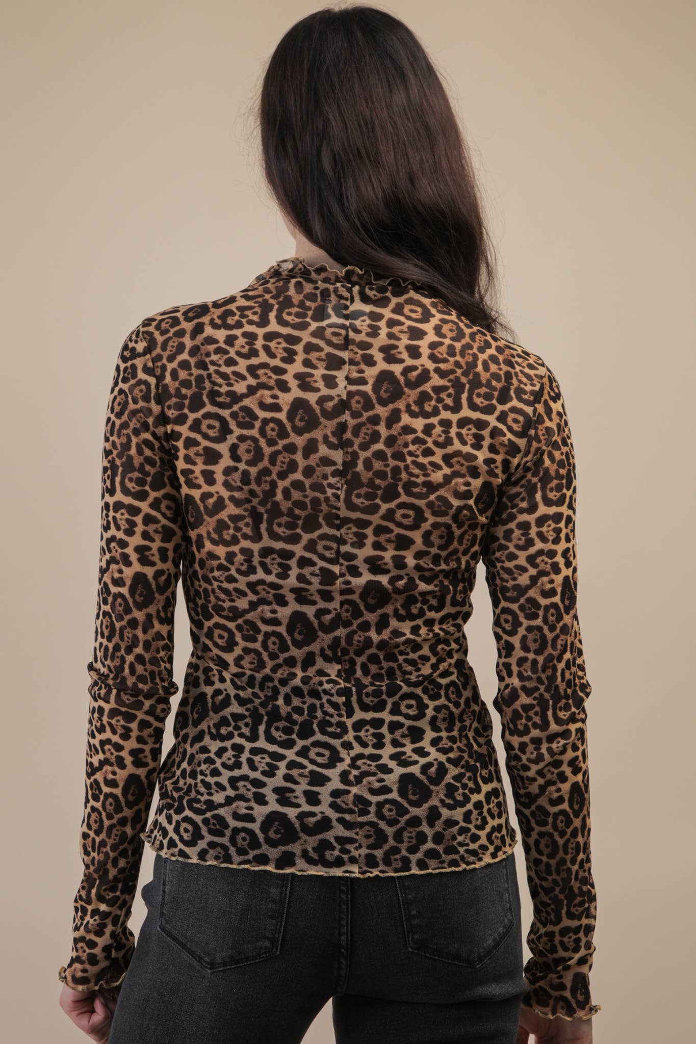 Leopard Mesh Top