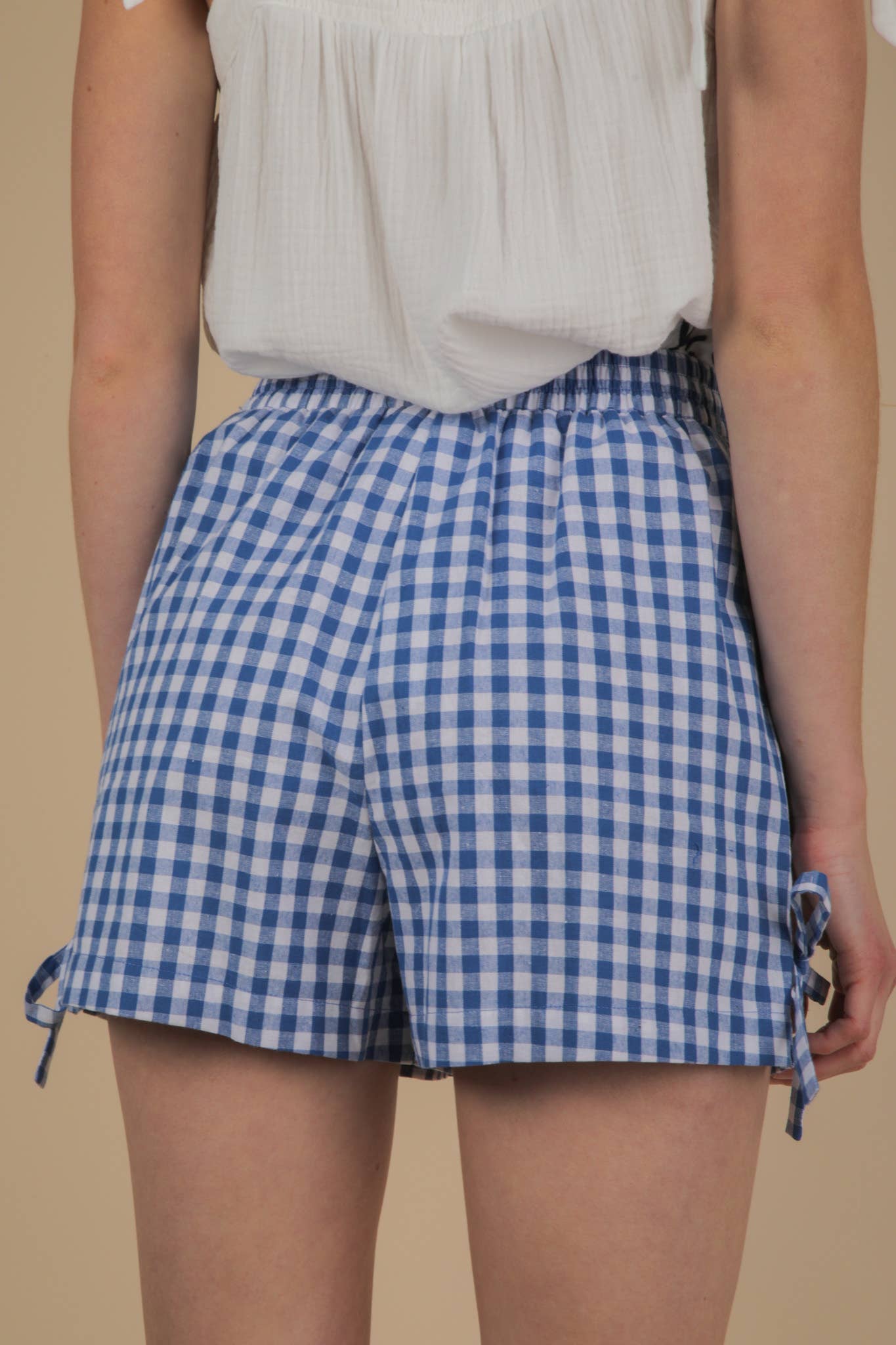 Frankie Side Bow Gingham Boxer Shorts
