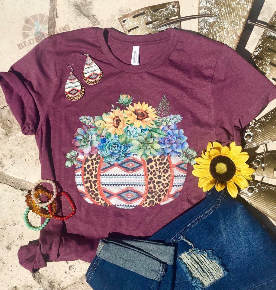 **SALE!!** Baby/Toddler Girl Aztec Leopard Pumpkin Tee