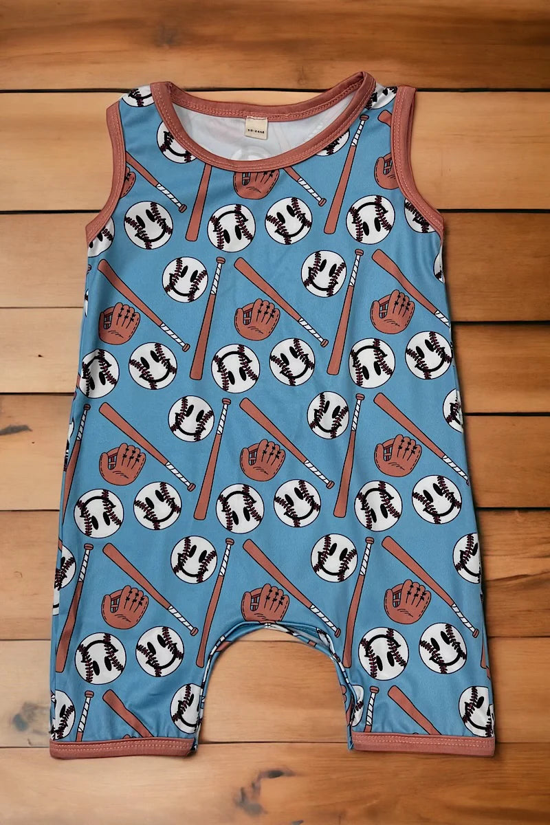 Baby Boy Game Day Baseball Romper