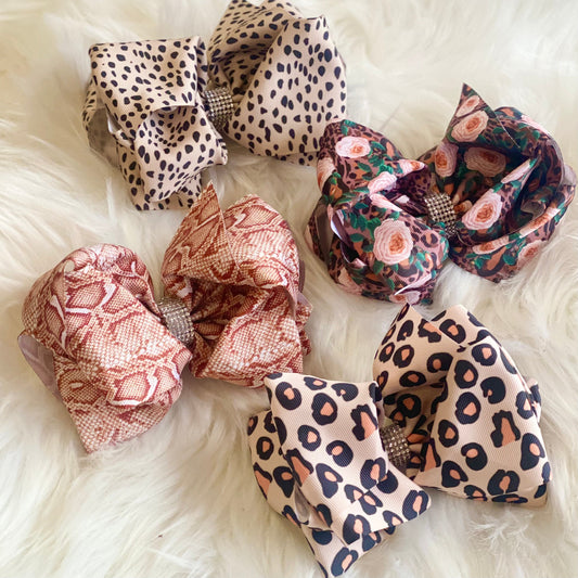 Rhinestone Printed Bows