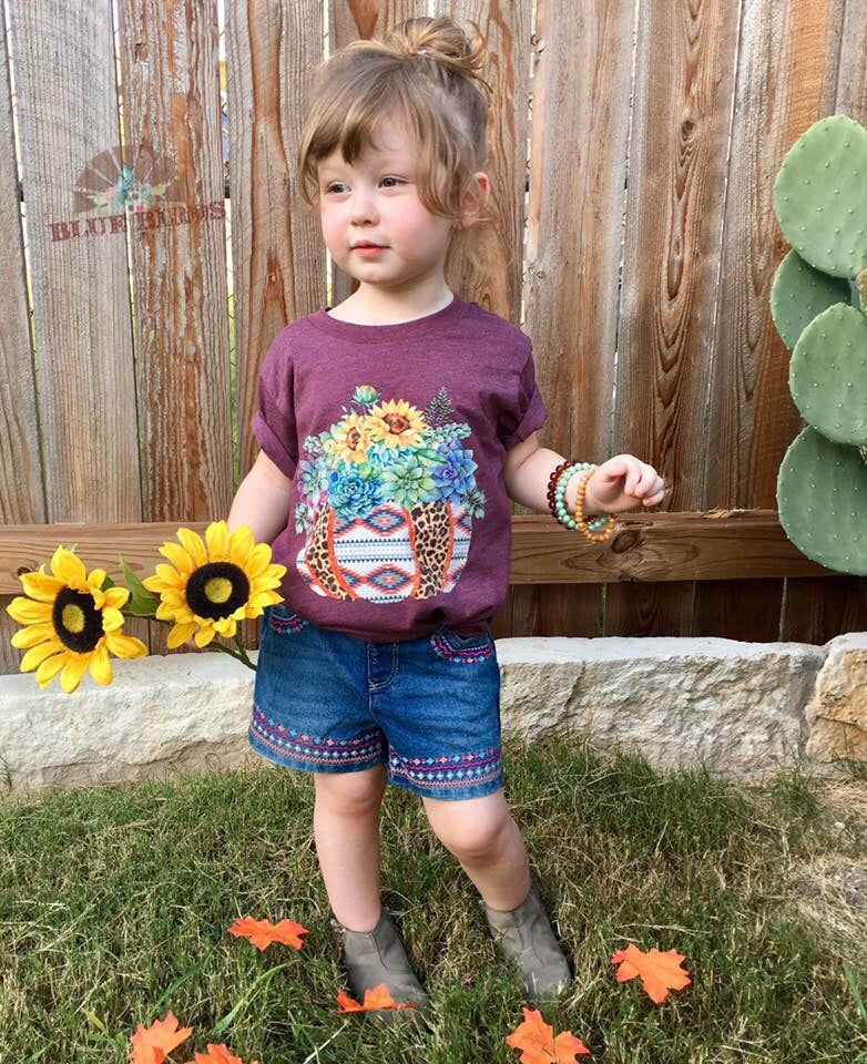 **SALE!!** Baby/Toddler Girl Aztec Leopard Pumpkin Tee