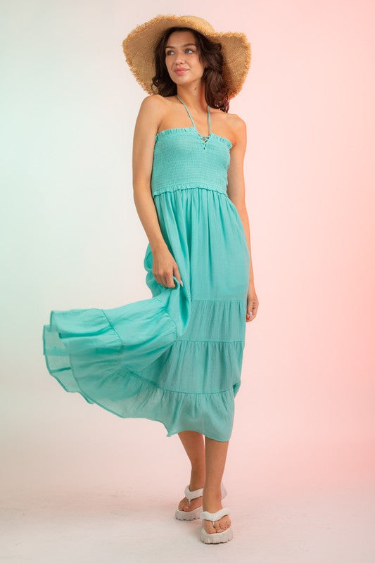 Ophelia Smocked Halter Dress