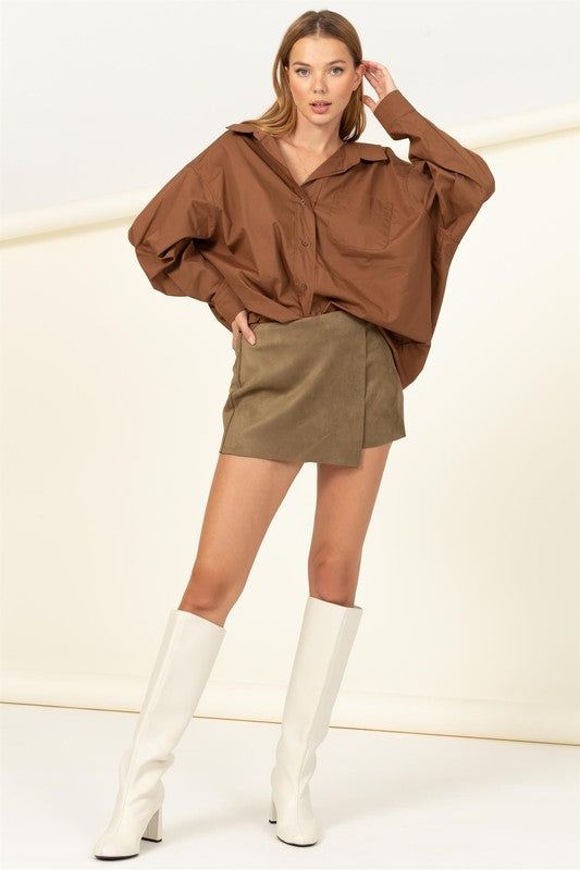 Posh Faux Suede Skort