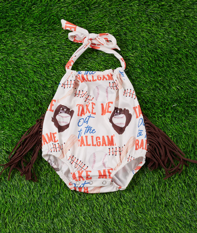 Baby Girl Baseball Romper