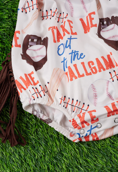 Baby Girl Baseball Romper