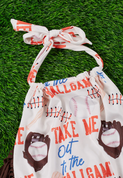 Baby Girl Baseball Romper
