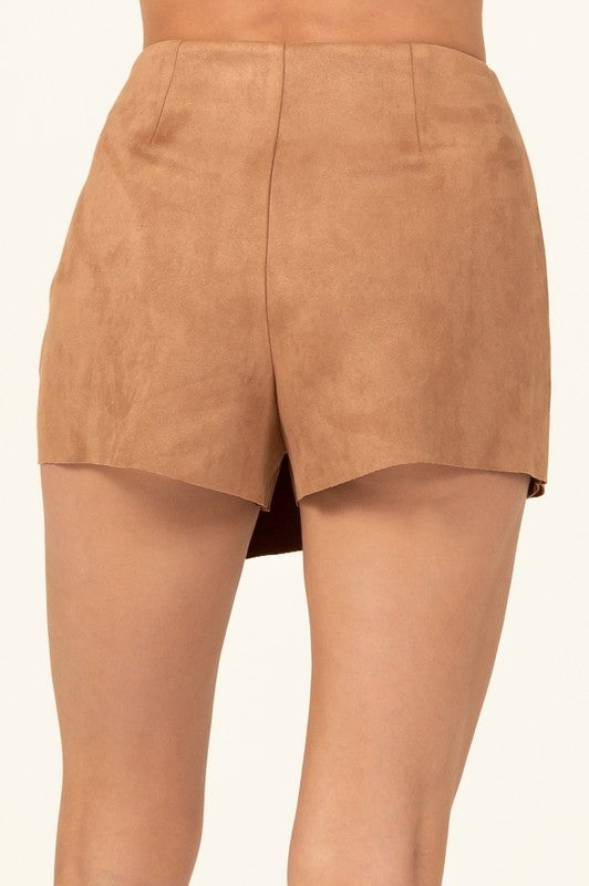 Posh Faux Suede Skort