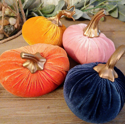 Mini Velvet Pumpkins