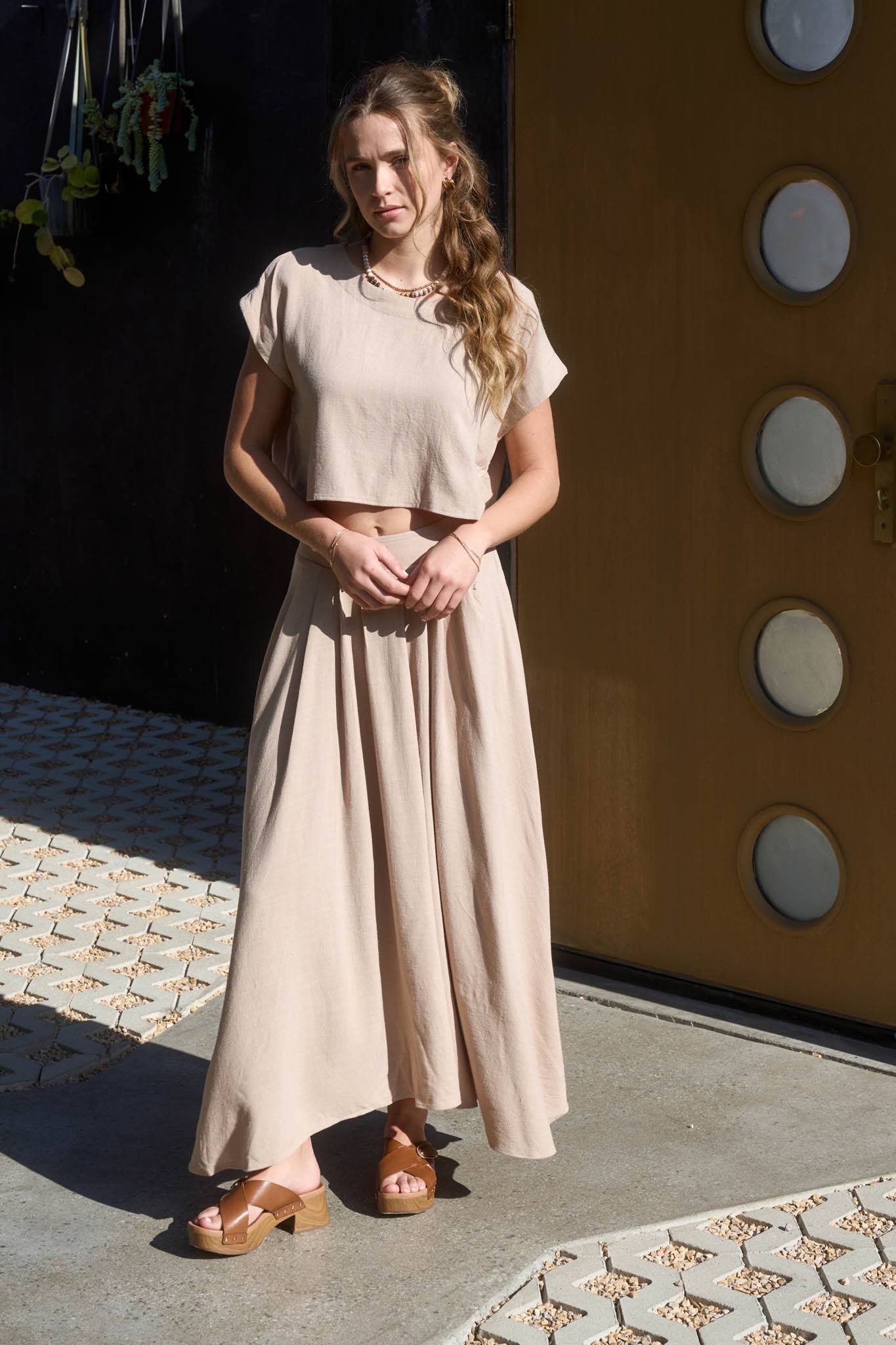 Nerissa Pleated Handkerchief Linen Skirt