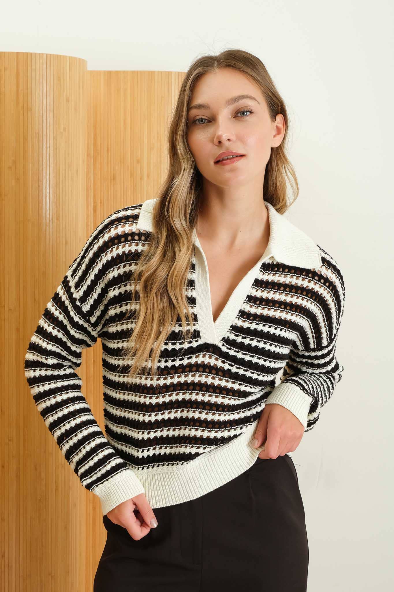 Williamsburg Collared Stripe Sweater