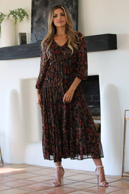 Teresa Floral Bird Maxi Dress
