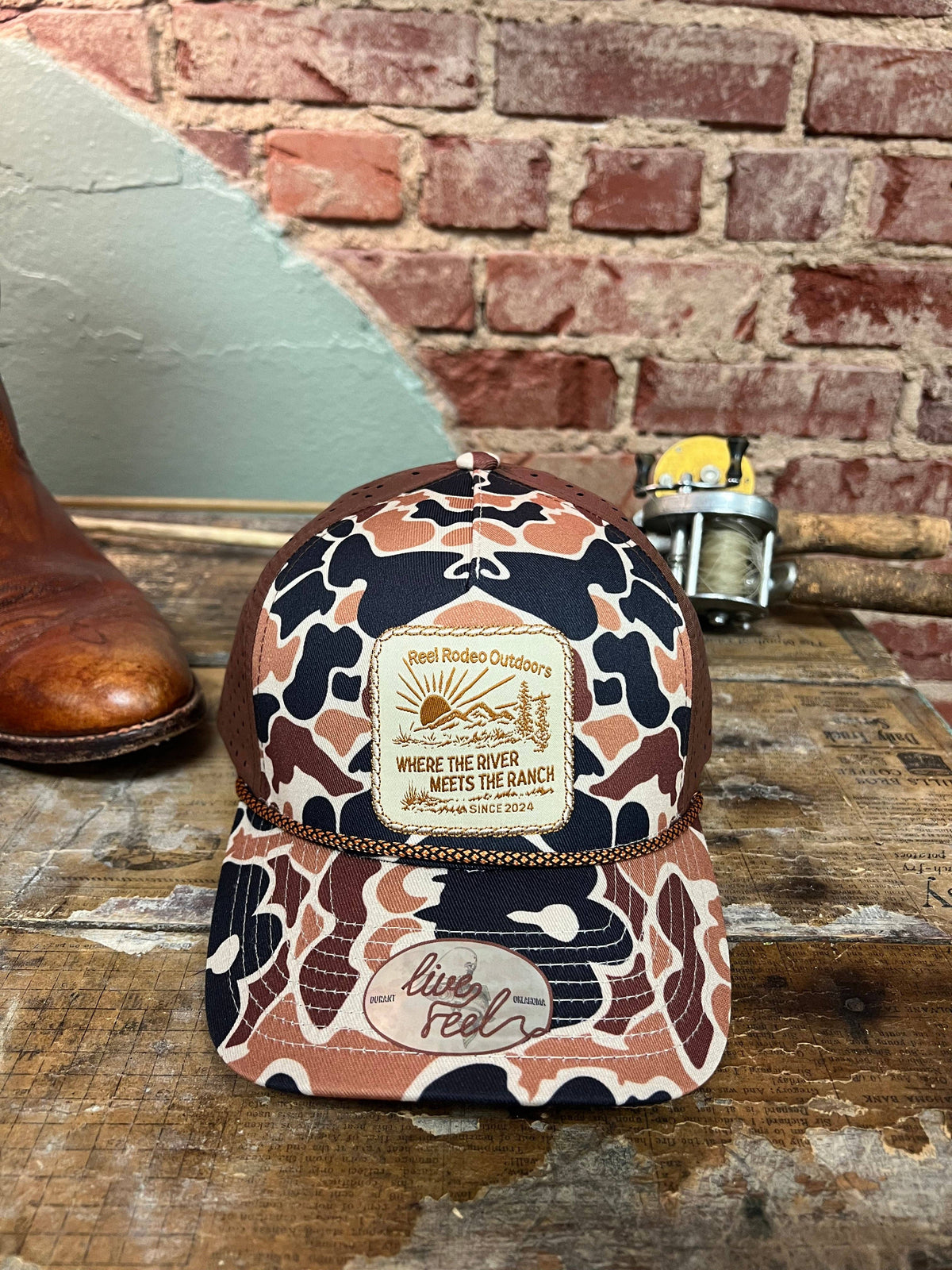 Mens Reel Rodeo Performance River Meets Rance Duck Camo Rope Hat