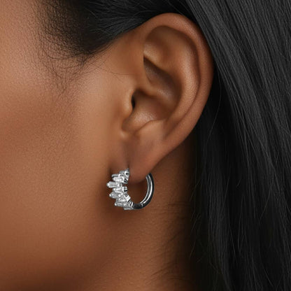 Virginia Stacked Baguette Hoop Earrings