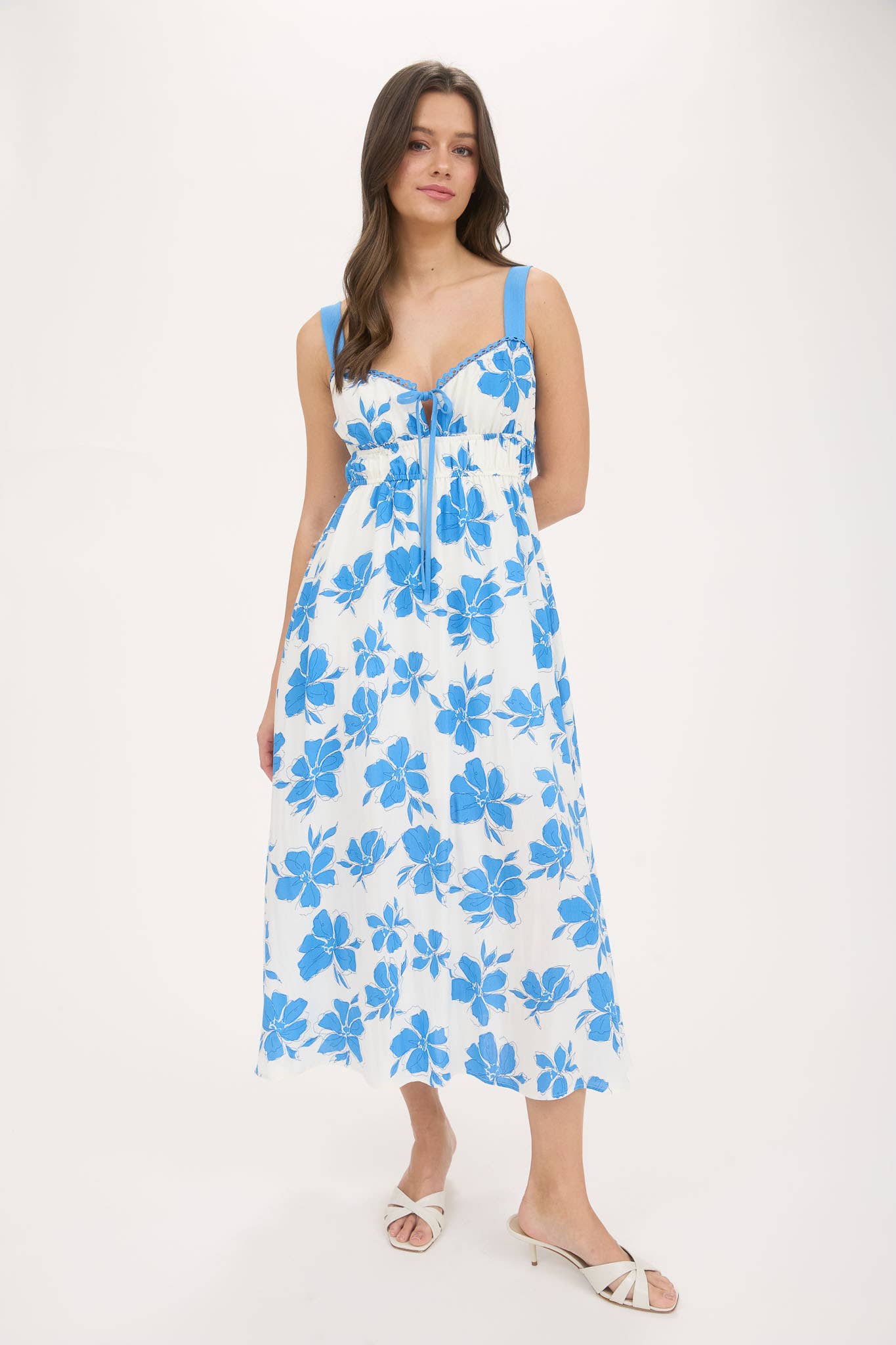 Colette Sweetheart Floral Blue Dress