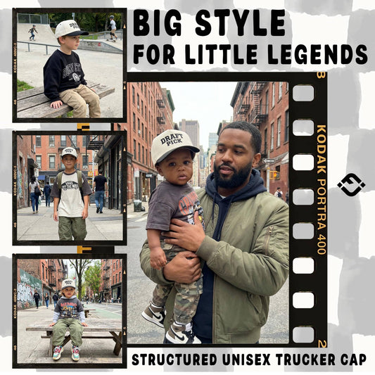 Boys Draft Pick Embroidered Black Hat