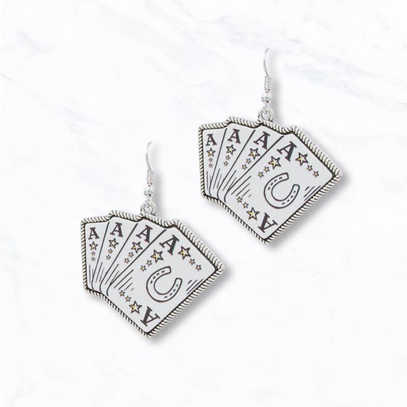 Montana Lucky Aces Poker Card Earrings