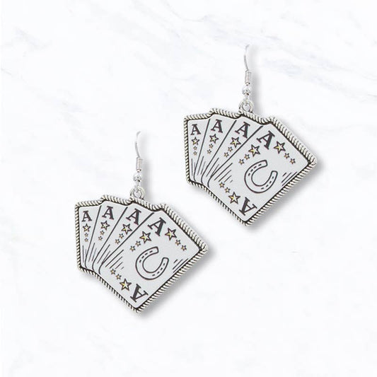 Montana Lucky Aces Poker Card Earrings
