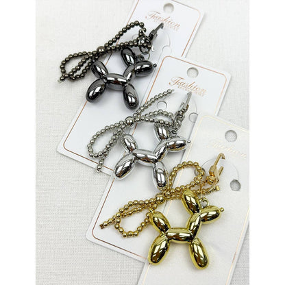 Metallic Balloon Dog Keychain