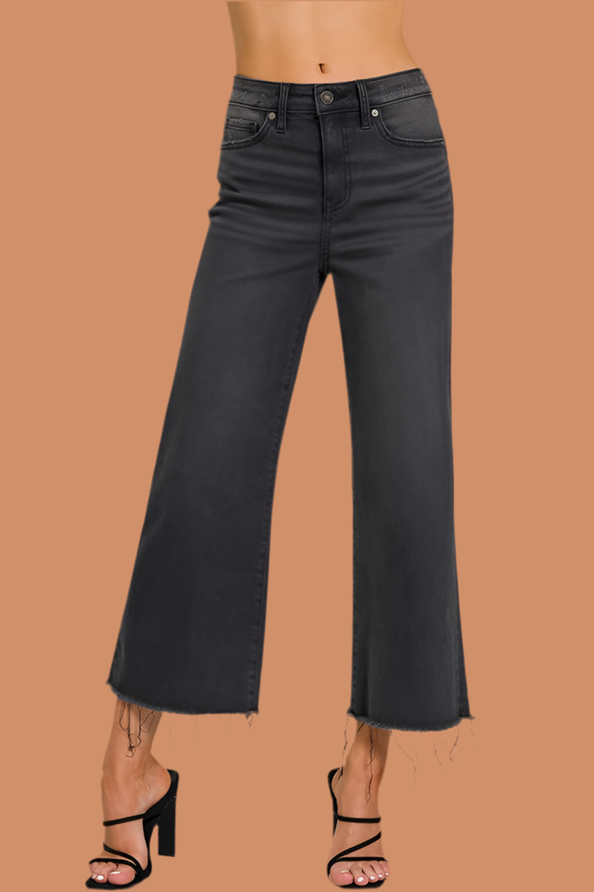 Zenana Atlas Black Wide Leg Jeans