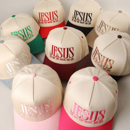 Jesus Embroidered Light Pink Hat