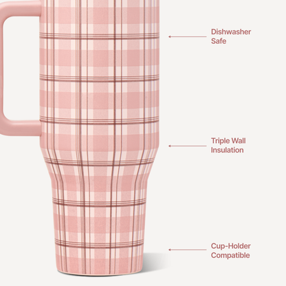HydroJug Pillow Talk Mauve Plaid Water Bottle