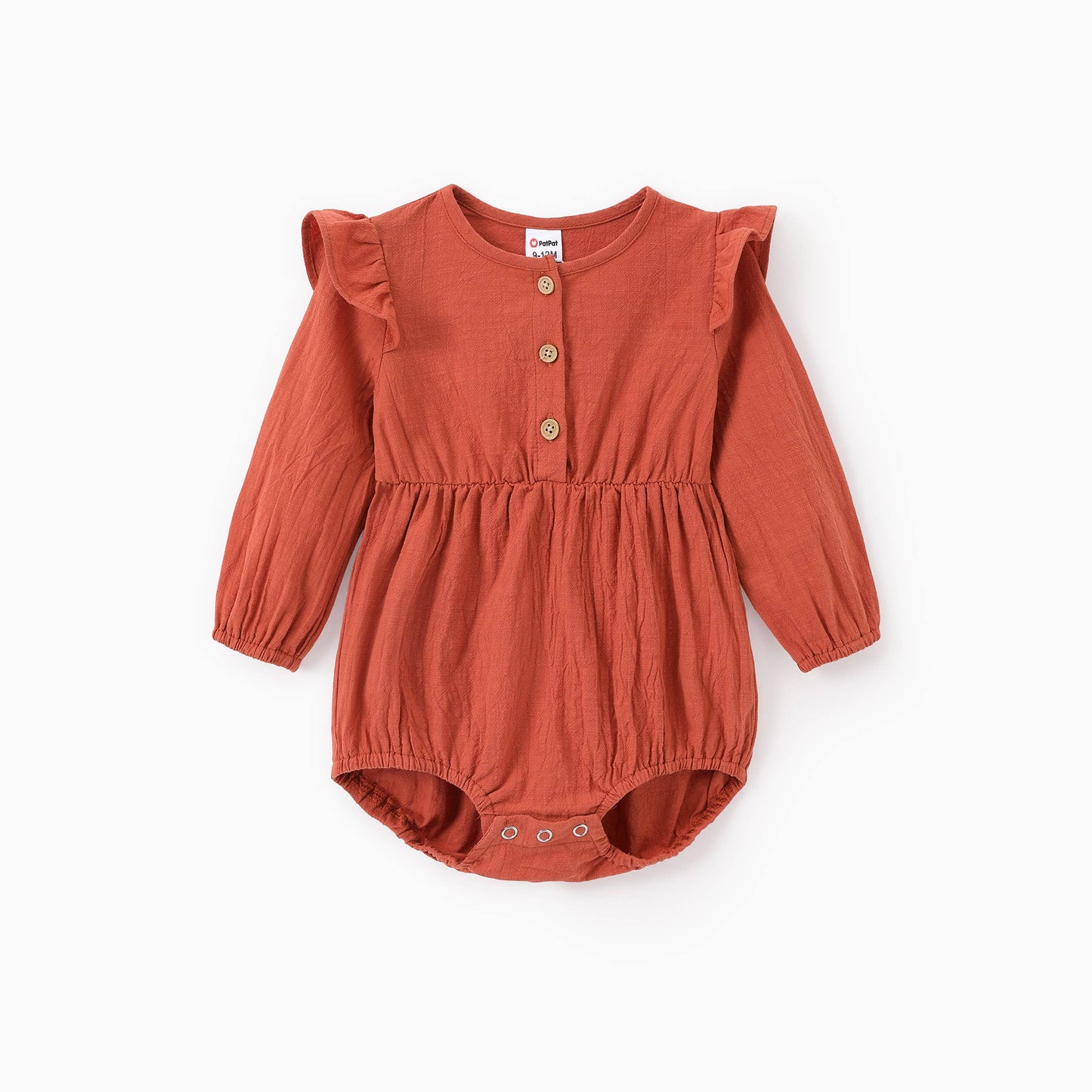 Baby Girls Linen Rust Romper