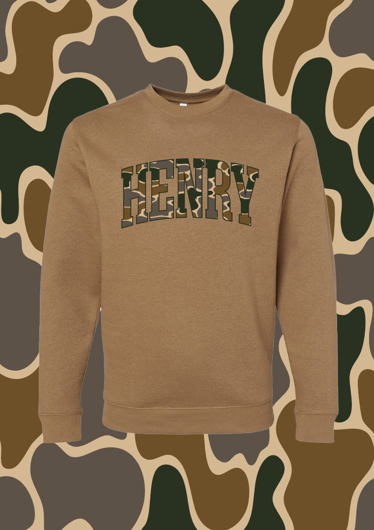 **PREORDER** Custom Camo Name Sweatshirt
