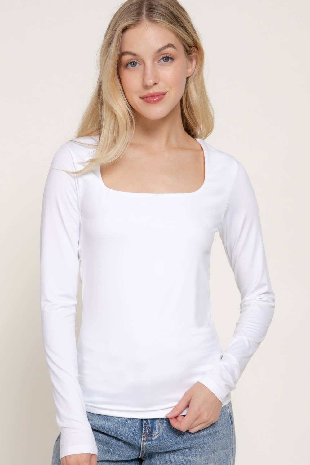 Lennon Square Neck Longsleeve Top