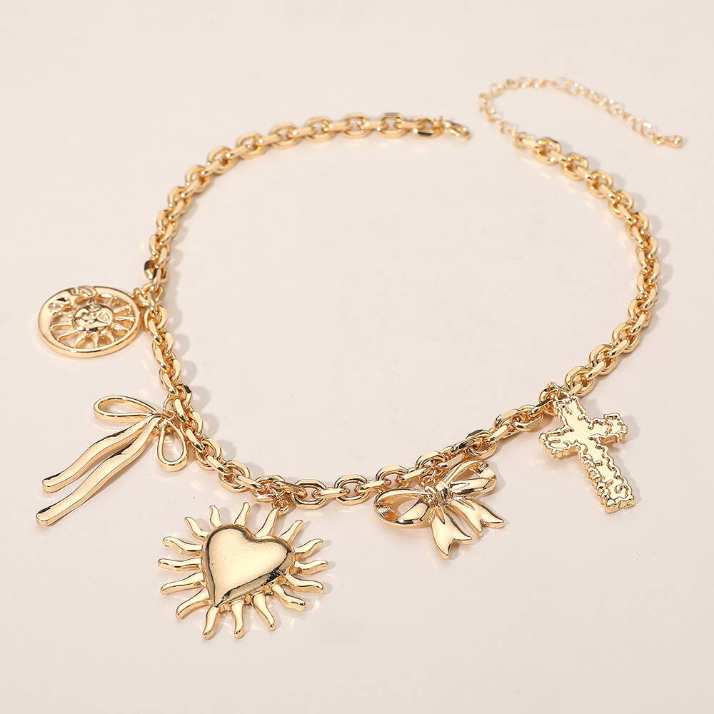 Virginia Sun Heart Charm Necklace